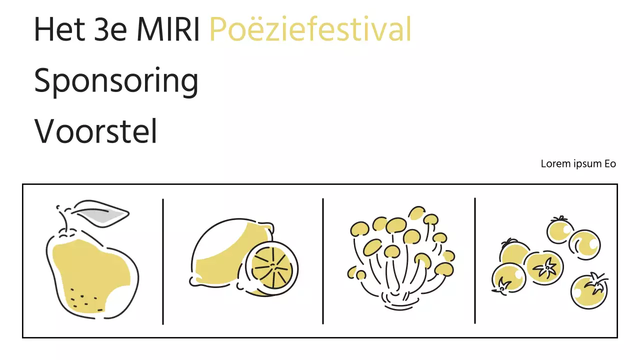 Voorstel voor sponsoring van een plaatselijk festival in geel