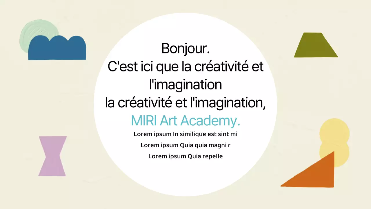 Un prospectus d'école d'art de style géométrique en ivoire et menthe.
