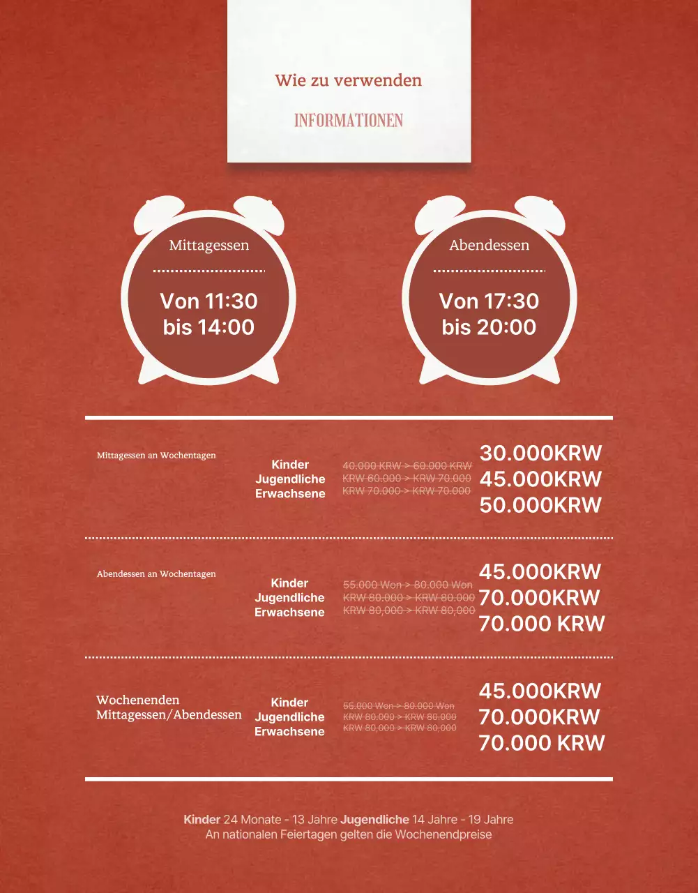 Klassische Hotelbuffets in Rot und Elfenbein Post