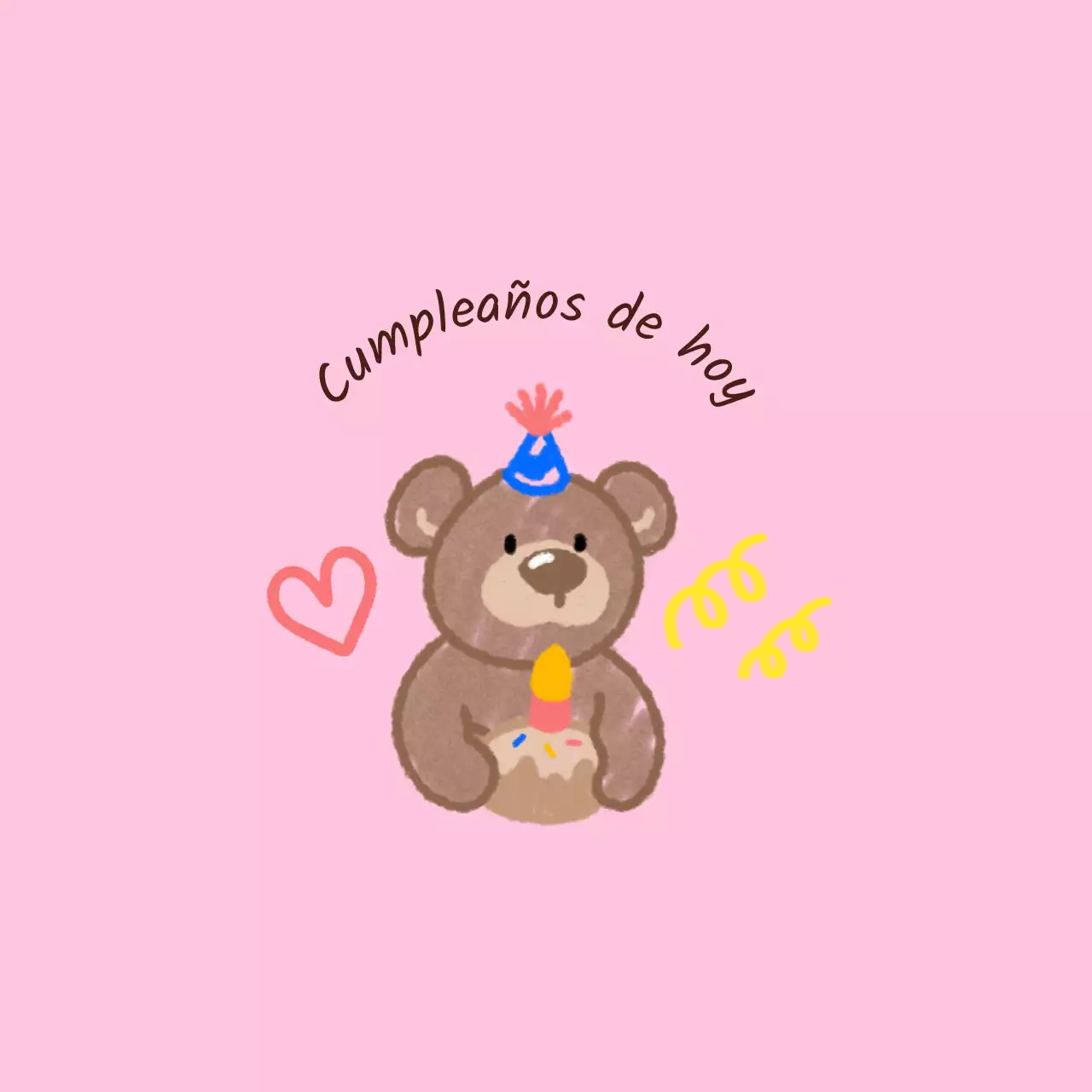 Feliz cumpleaños con simpáticos personajes garabateados