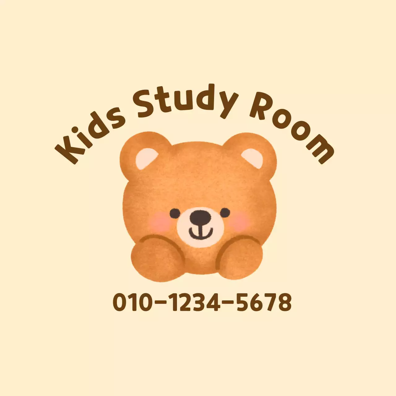 Yellow and brown teddy bear illustration for study hall promotion