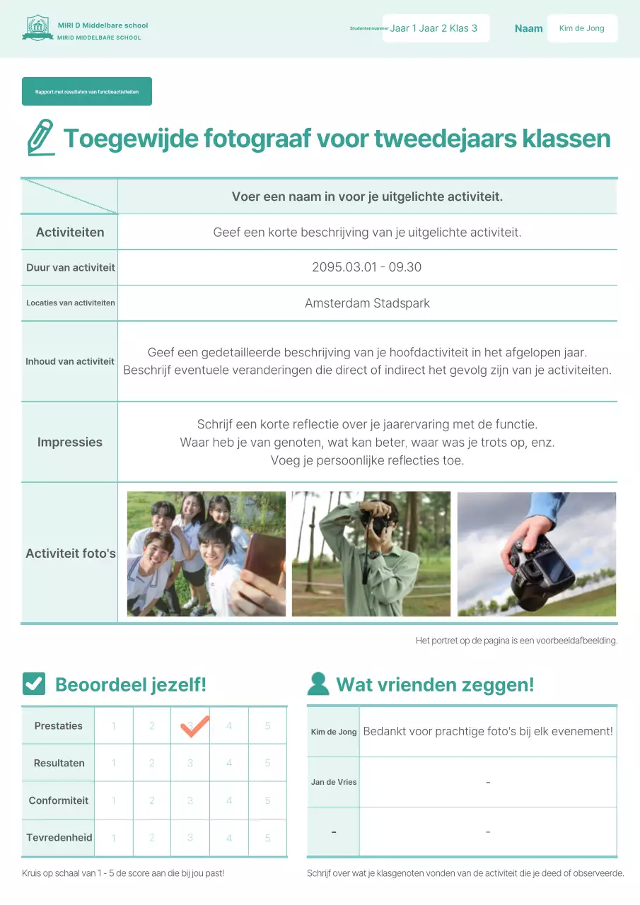 Eenvoudig wit en mintkleurig activiteitenblad voor in de klas