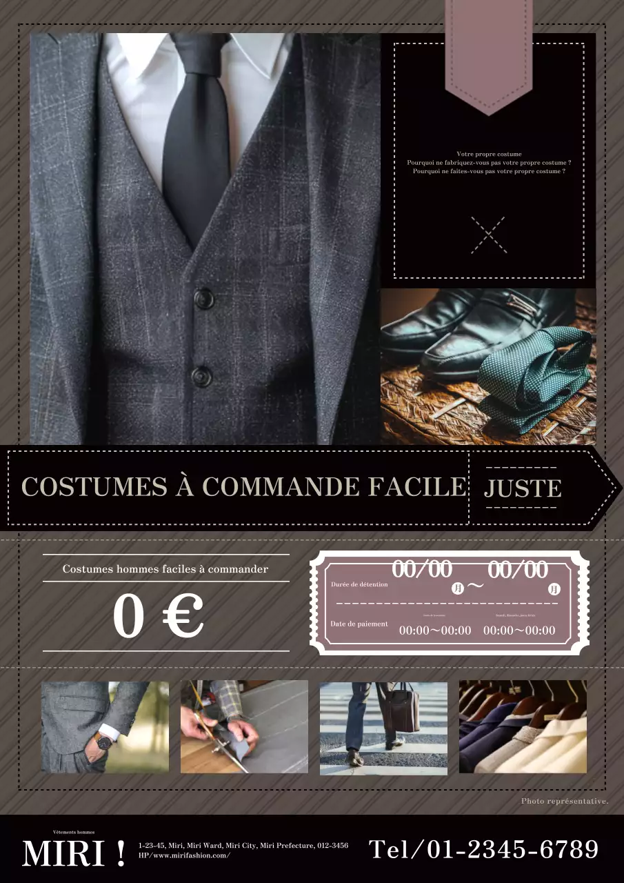 Annonce pour un tailleur marron et noir