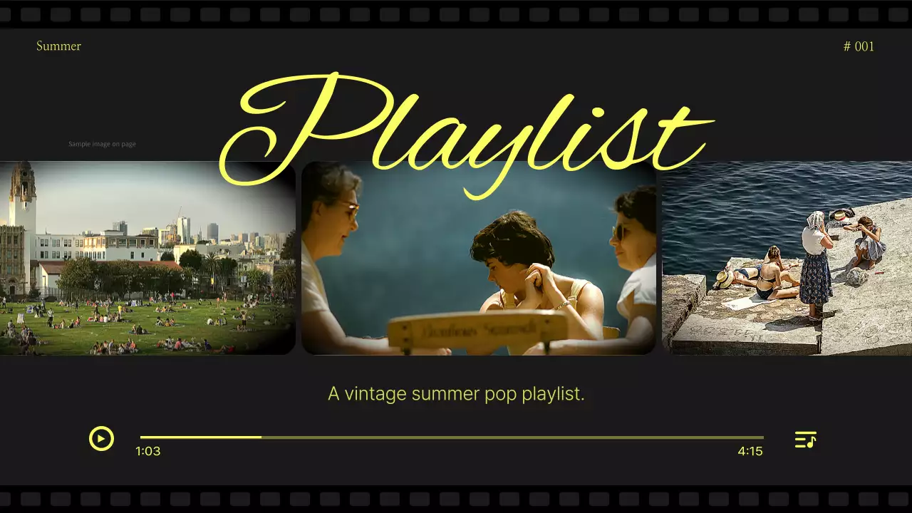 블랙 빈티지 여름 플레이리스트 유튜브 썸네일