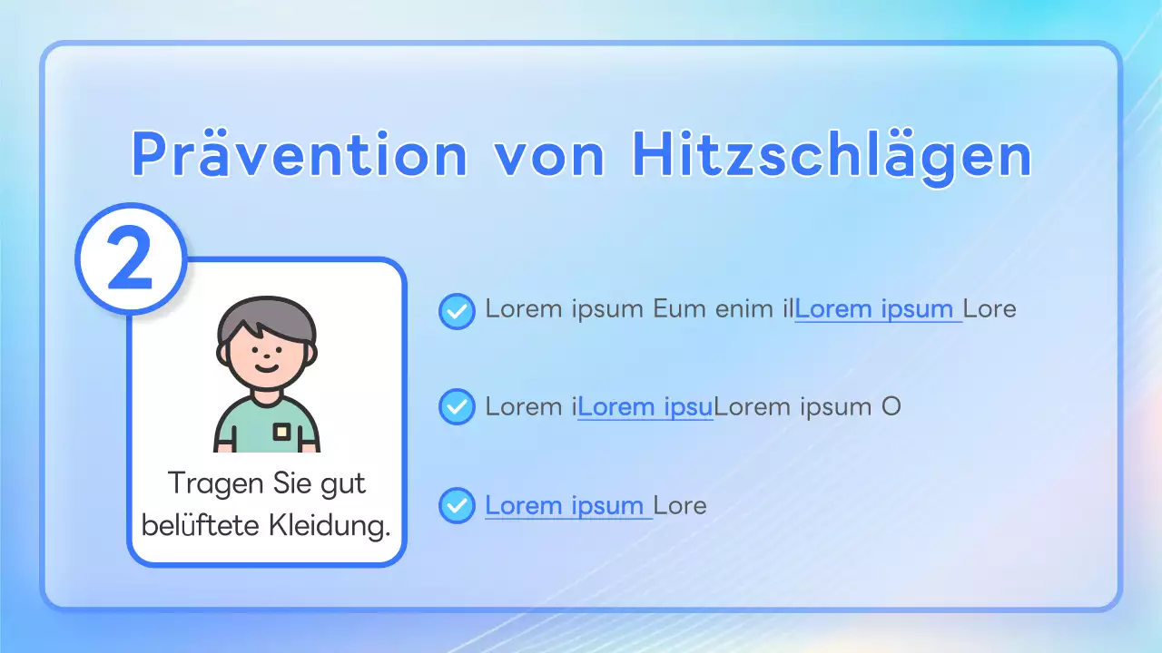 Pastellfarbene, freche Infoblätter zum Thema Hitzschlag!