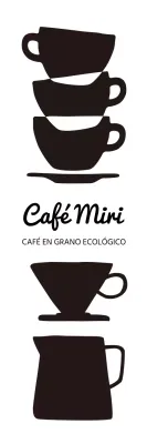 Logotipo de cafetería con tazas apiladas