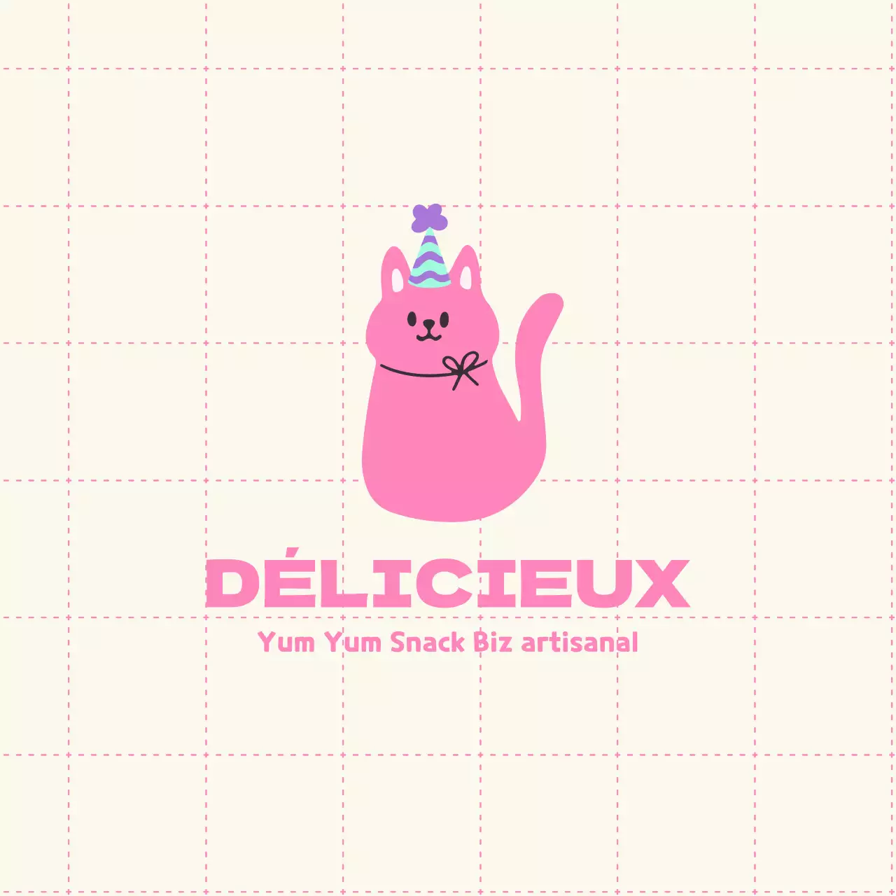 Friandises pour chiens faites maison avec de jolies illustrations de chats en beige et rose