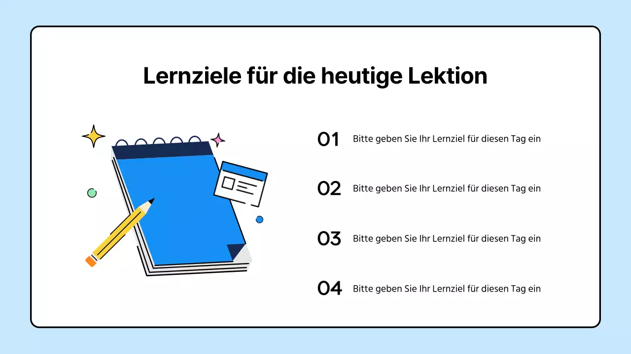 Niedliche gelbe und blaue Schulmaterialien