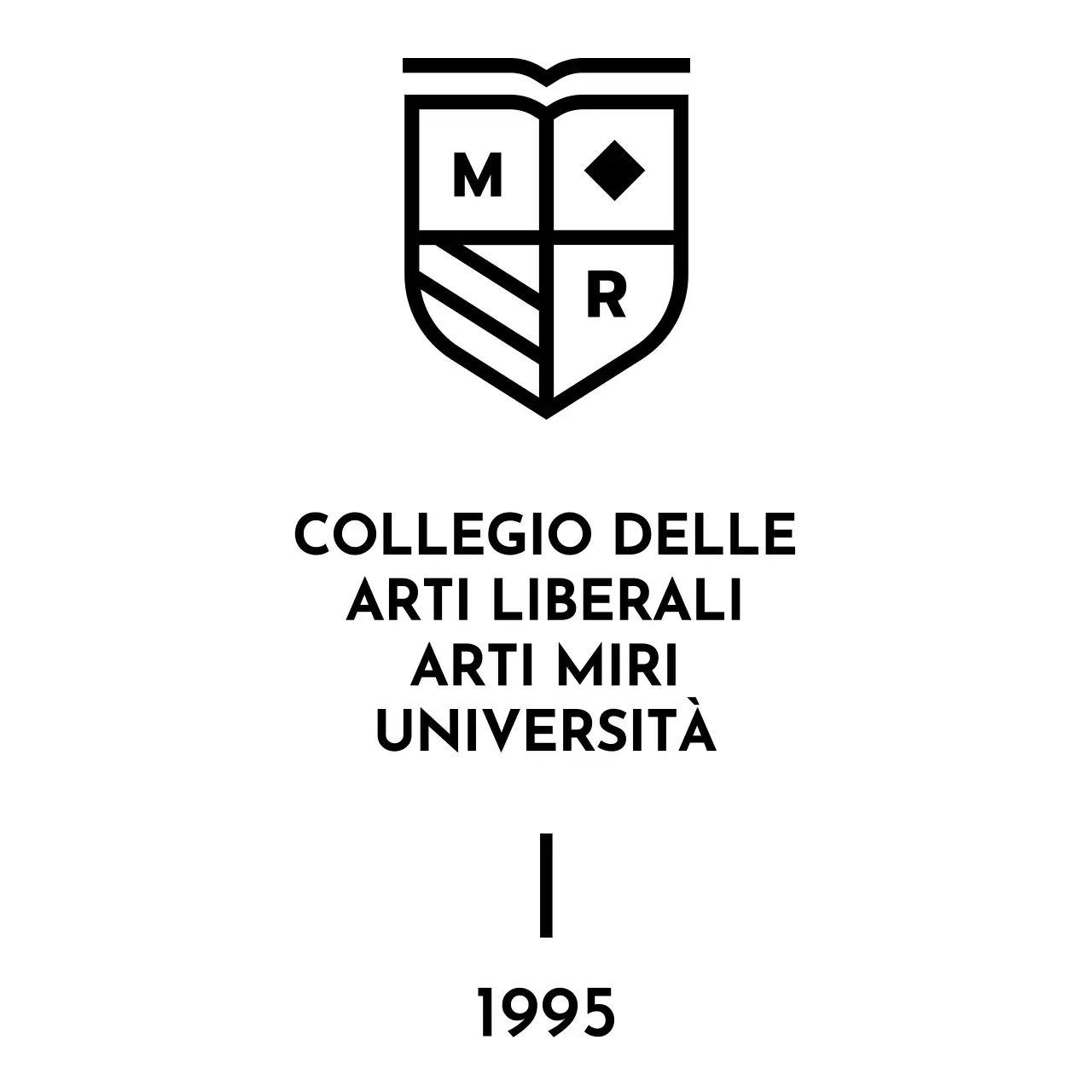 Design con l'emblema della scuola sotto forma di bandiera