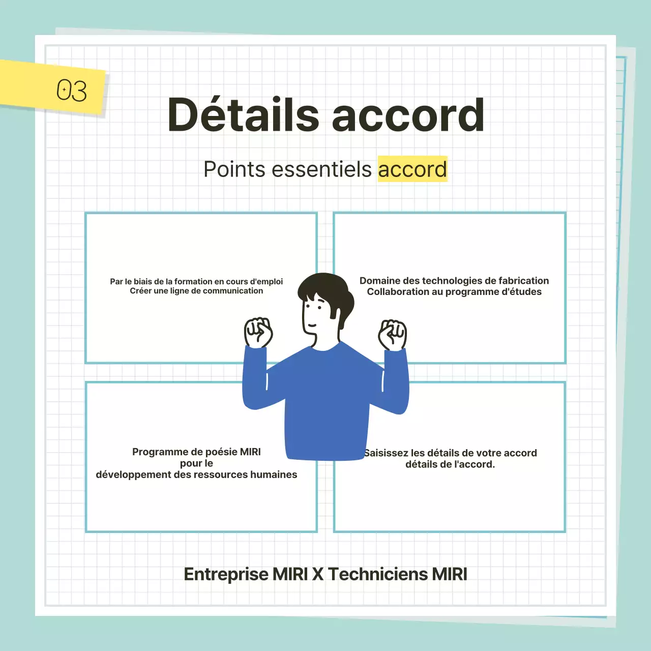 Promouvoir une cérémonie de signature d'un accord commercial en bleu et menthe