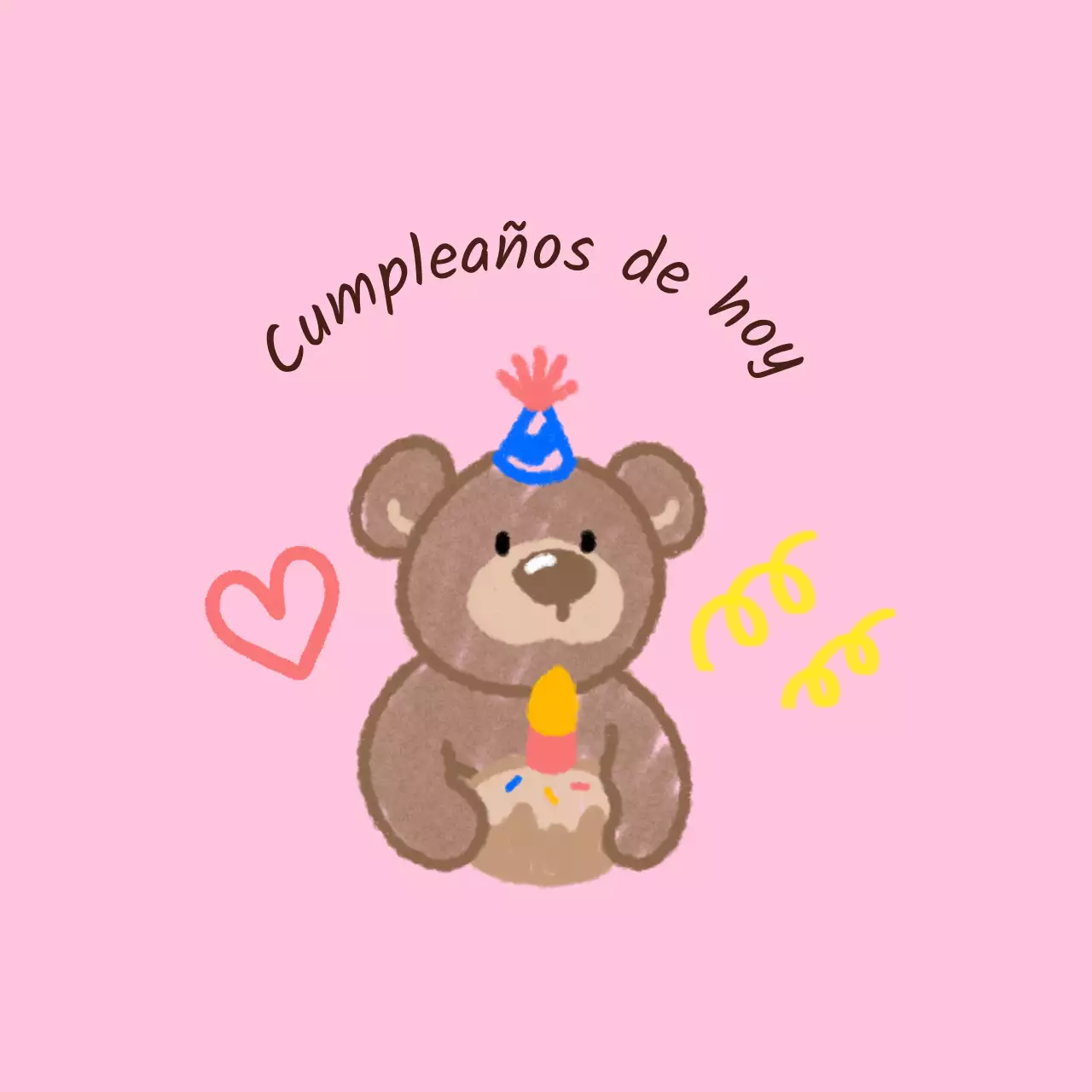 Feliz cumpleaños con simpáticos personajes garabateados