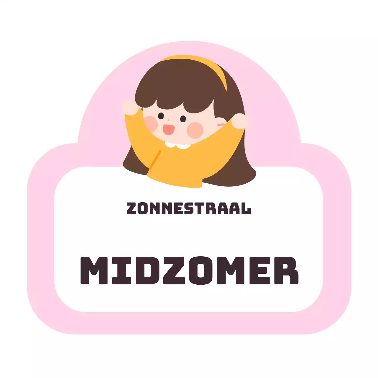 Schattige naamplaatjes voor kleuters met illustraties van kinderfiguren