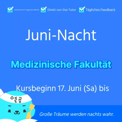 Eine einfache nächtliche Werbung für einen medizinischen Kurs in Hellblau und Minze.