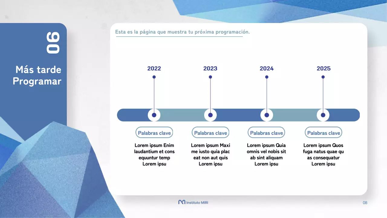 Presentación sencilla de formación de profesores en blanco y azul