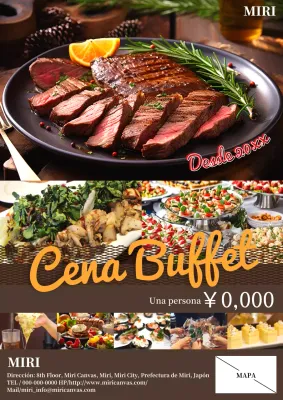 Anuncio de buffet sencillo y elegante en color marrón