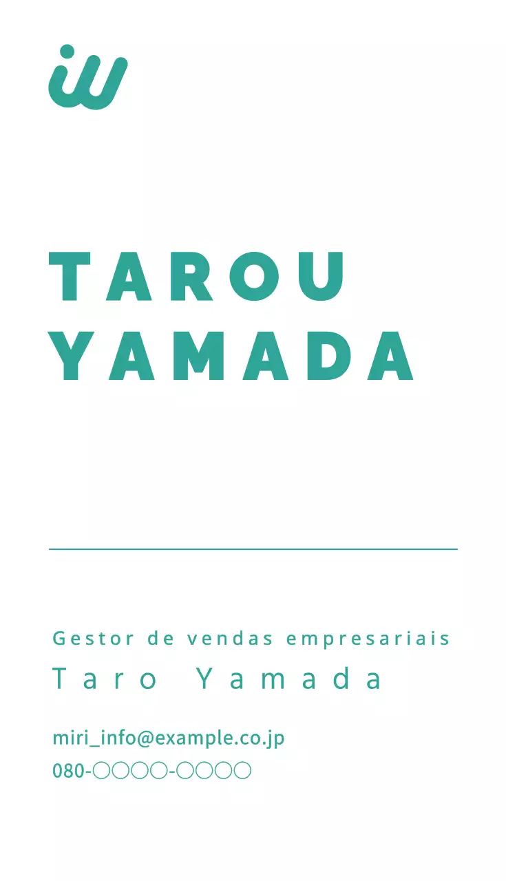 Cartão de visita vertical de vendas empresarial simples em branco e verde