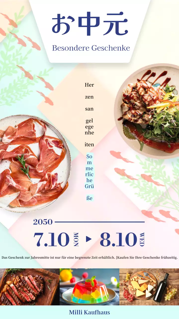 Hübsches pastellfarbenes Werbegeschenk für Geschenke zur Jahresmitte.