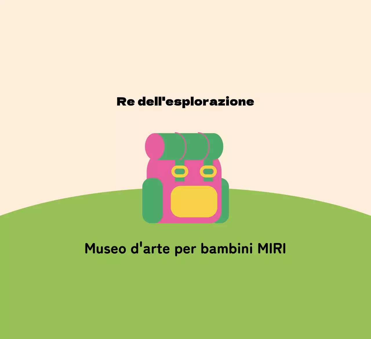 Design con una simpatica illustrazione di una borsa sull'erba