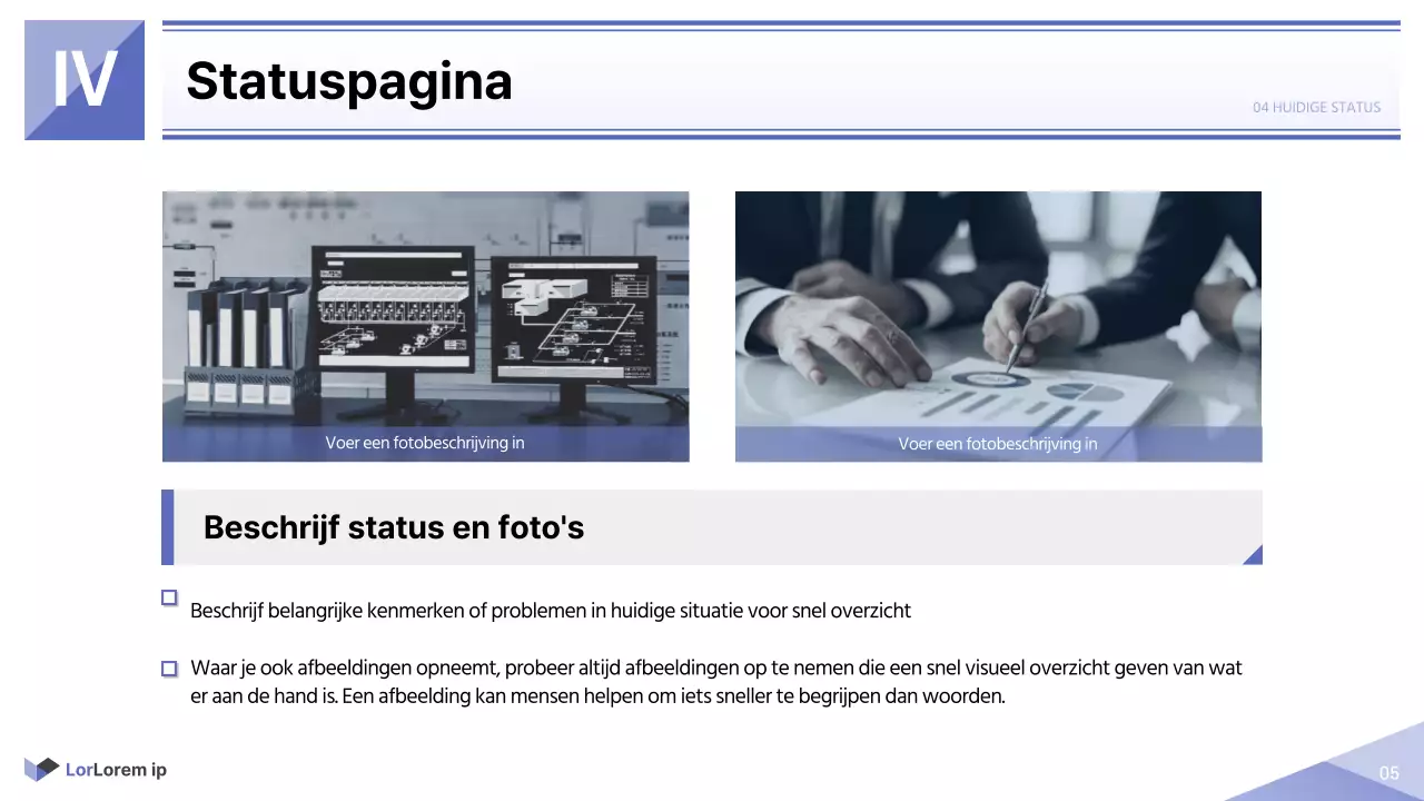 Eenvoudig rapport voor de publieke sector in mauve en wit