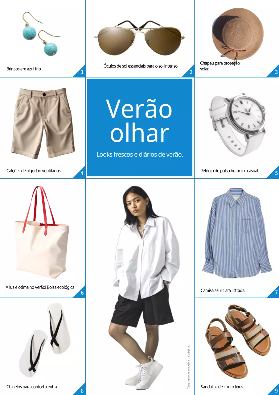 Uma coleção de conjuntos simples de verão em azul