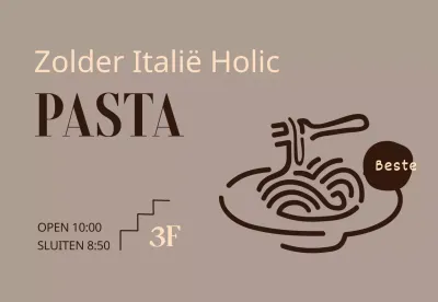 Signage ontwerp met sfeervolle moderne westerse stijl pasta menu illustratie