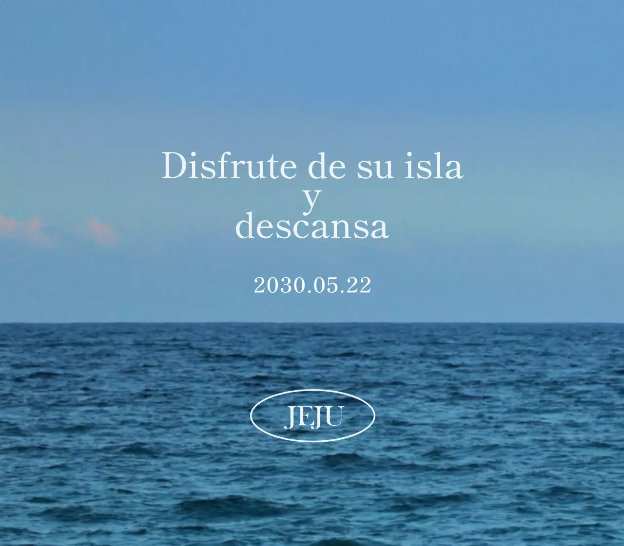 Diseñe un producto turístico de texto emocional con una foto del océano como telón de fondo.