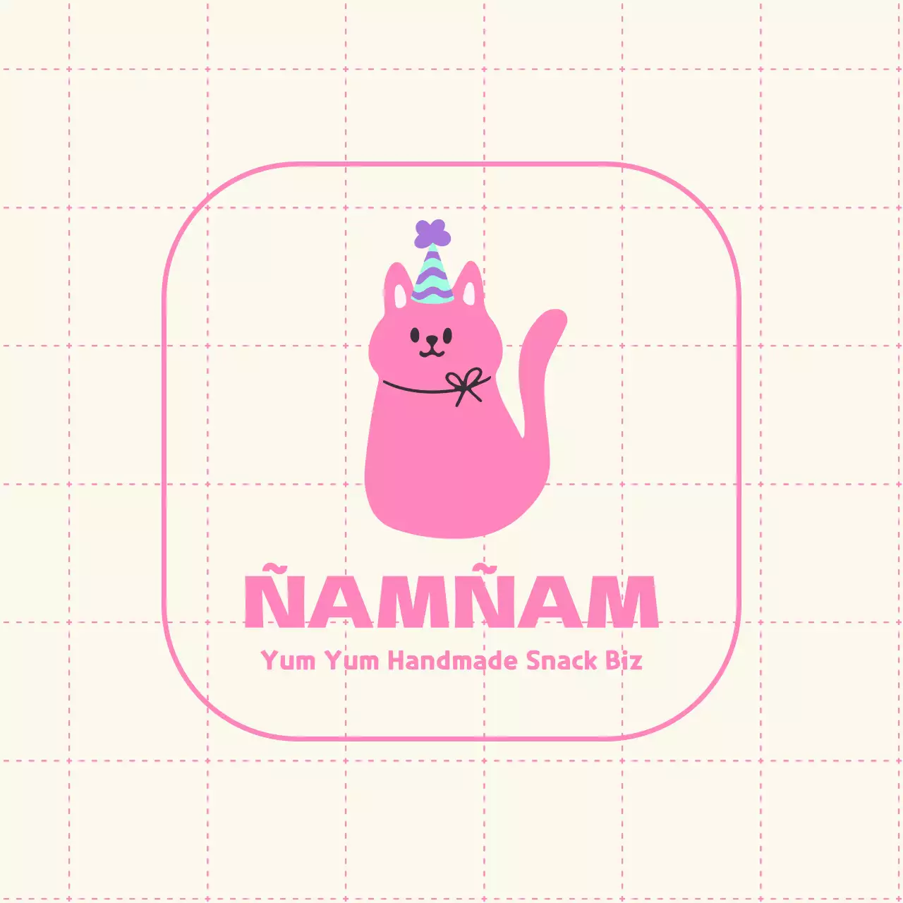 Golosinas caseras para perros con simpáticas ilustraciones de gatos en beige y rosa