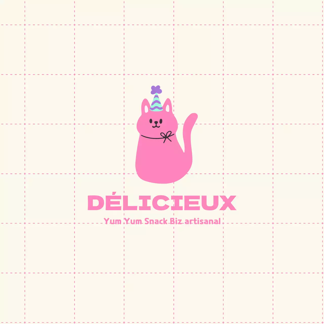 Friandises pour chiens faites maison avec de jolies illustrations de chats en beige et rose