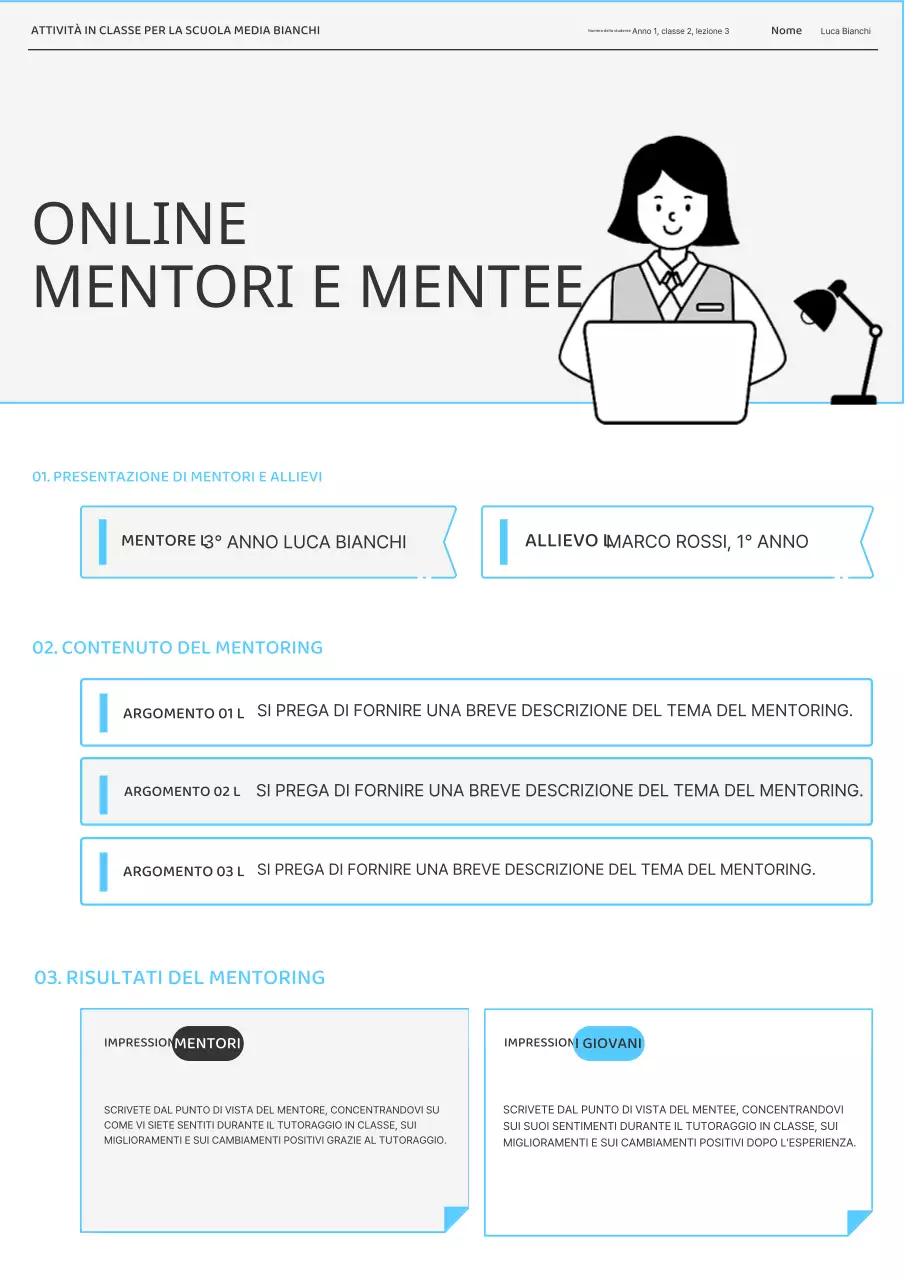 Semplice scheda di attività in classe bianca e grigia piani di lezione