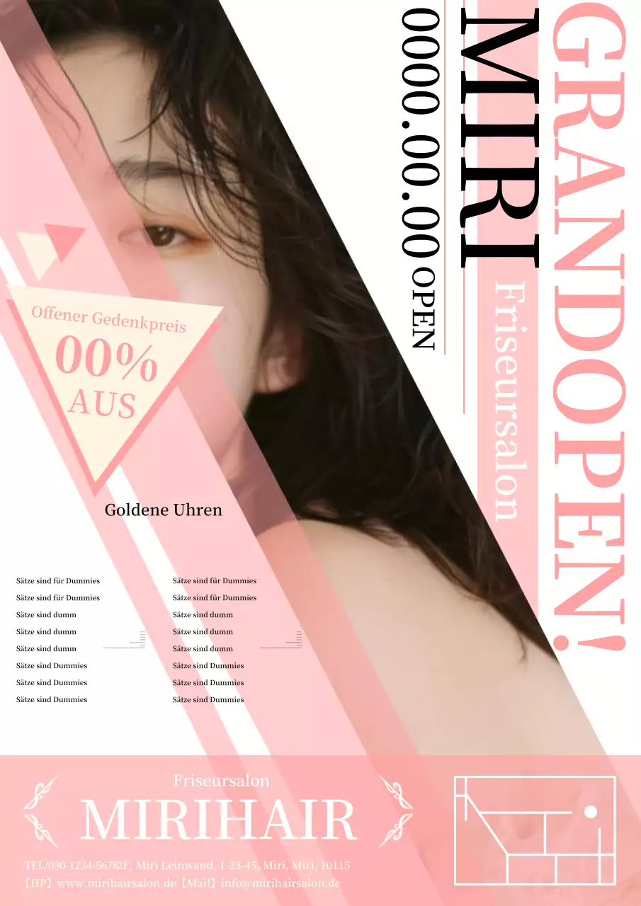 Rosa moderne geometrische Friseursalon Werbung