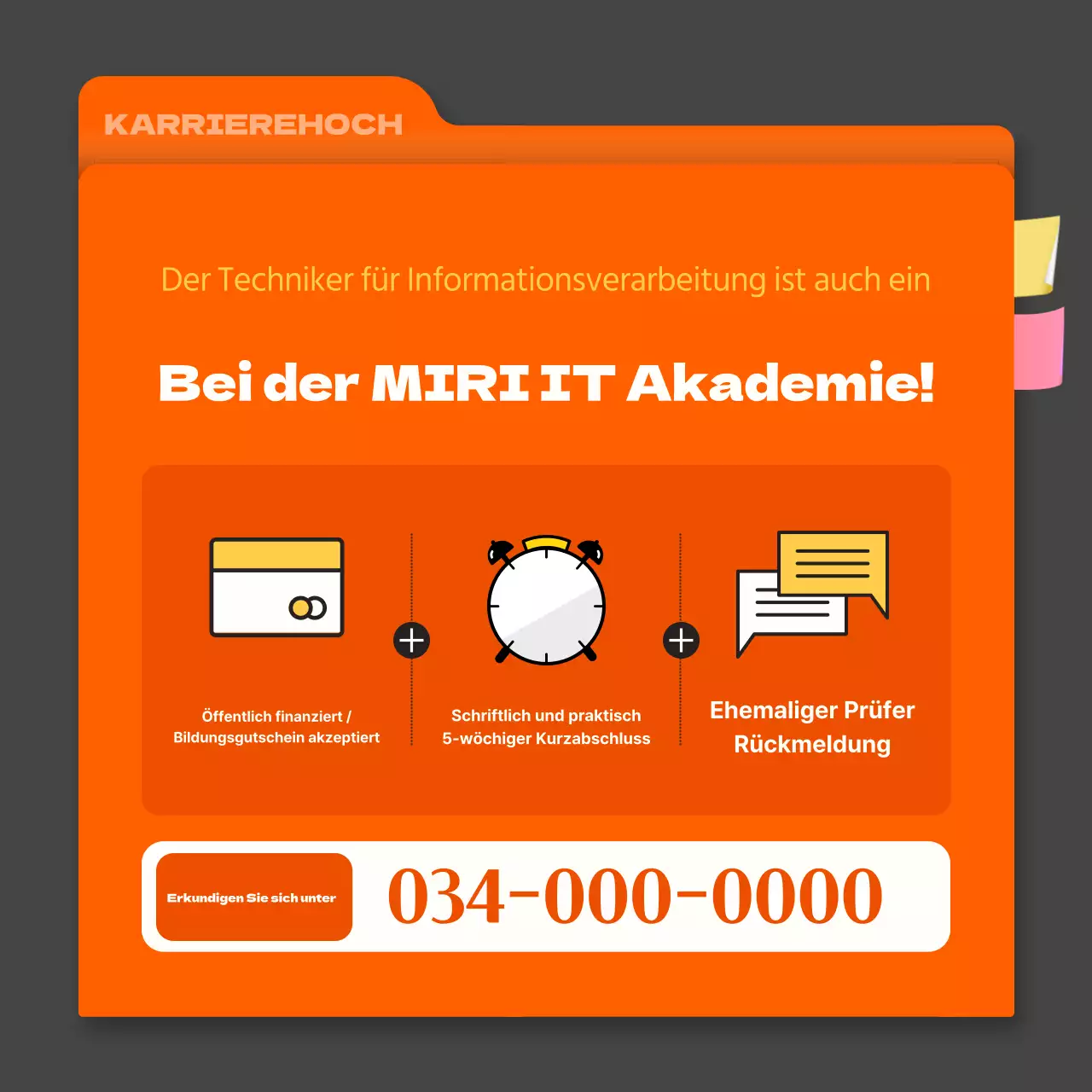 Eine einfache Qualifikationsanzeige in Grau und Orange