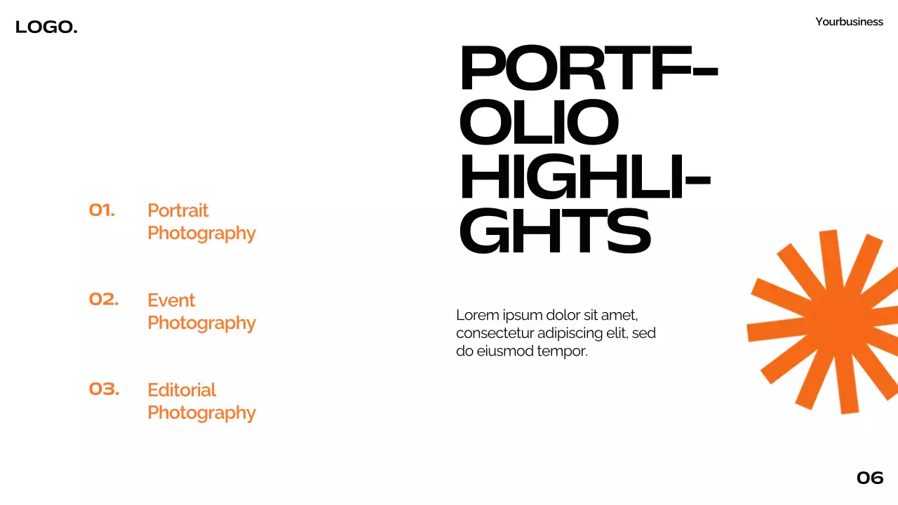 Orange Modern Photography Pitch Presentation