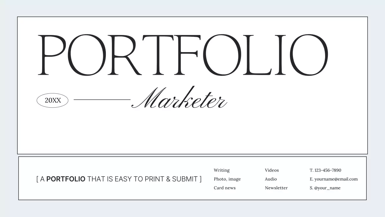 화이트 미니멀리스트 포트폴리오 이력서 프레젠테이션