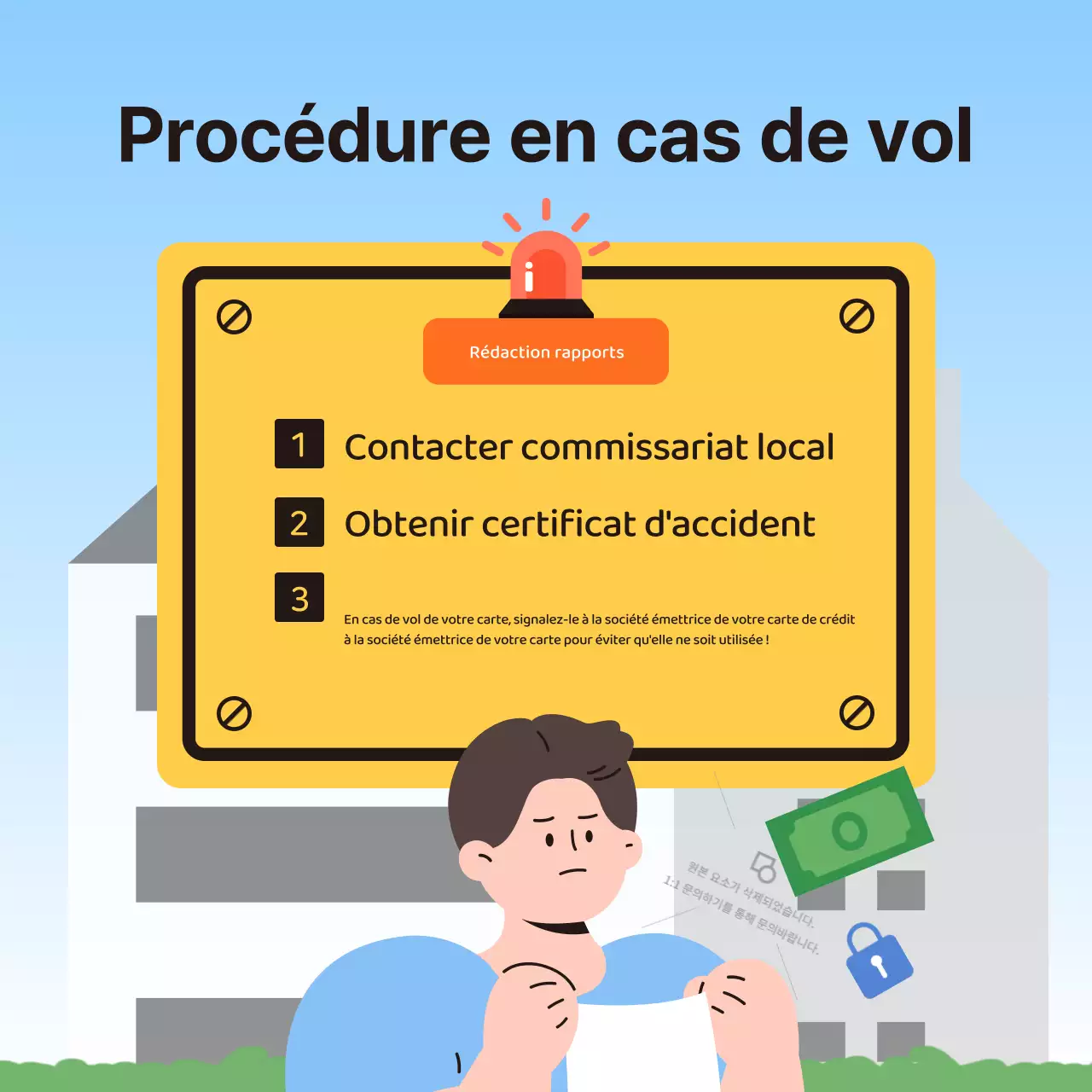 Conseils de sécurité pour les fêtes de fin d'année en marron et jaune