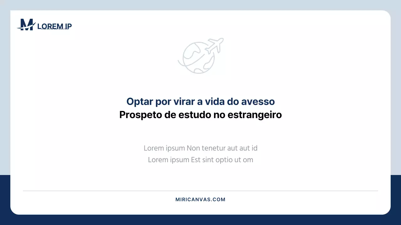 Um simples prospeto de estudo no estrangeiro em azul-marinho e cinzento