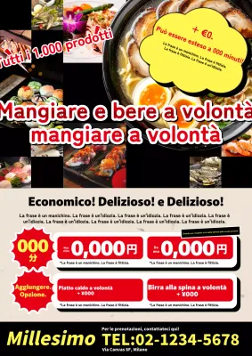 Una semplice pubblicità nera e rossa per un evento gastronomico