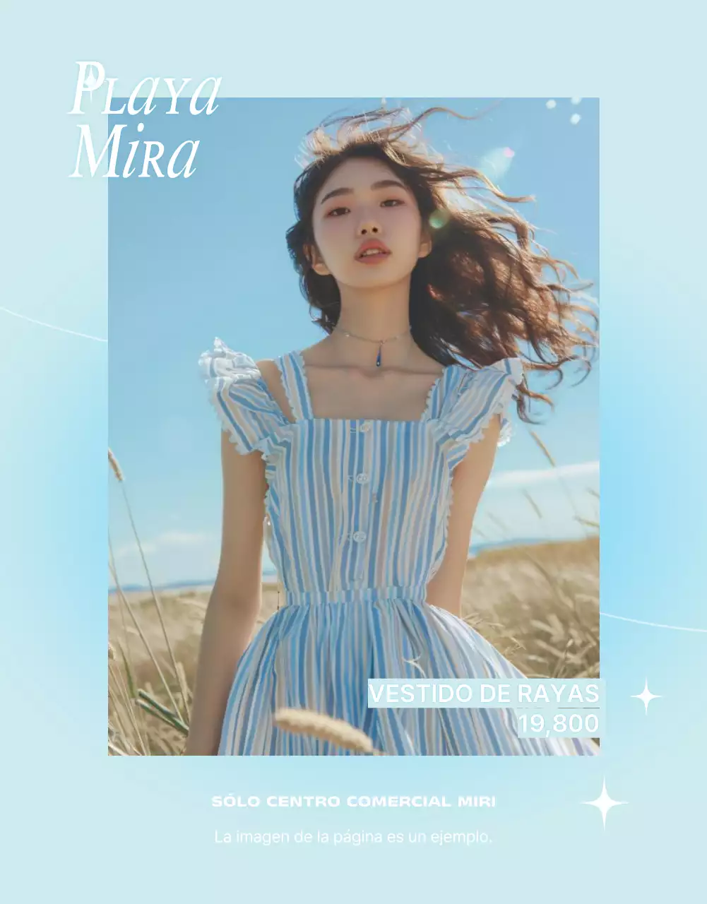 Promueve la moda veraniega tropical en azul claro y menta