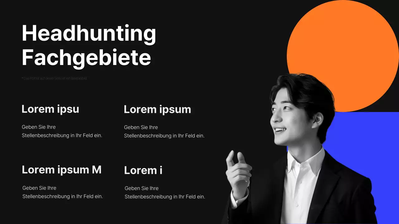 Modernes Headhunting-Angebot in Schwarz und Blau