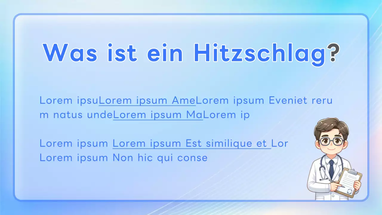 Pastellfarbene, freche Infoblätter zum Thema Hitzschlag!