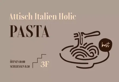 Signage-Design mit atmosphärischen modernen westlichen Stil Pasta-Menü Illustration