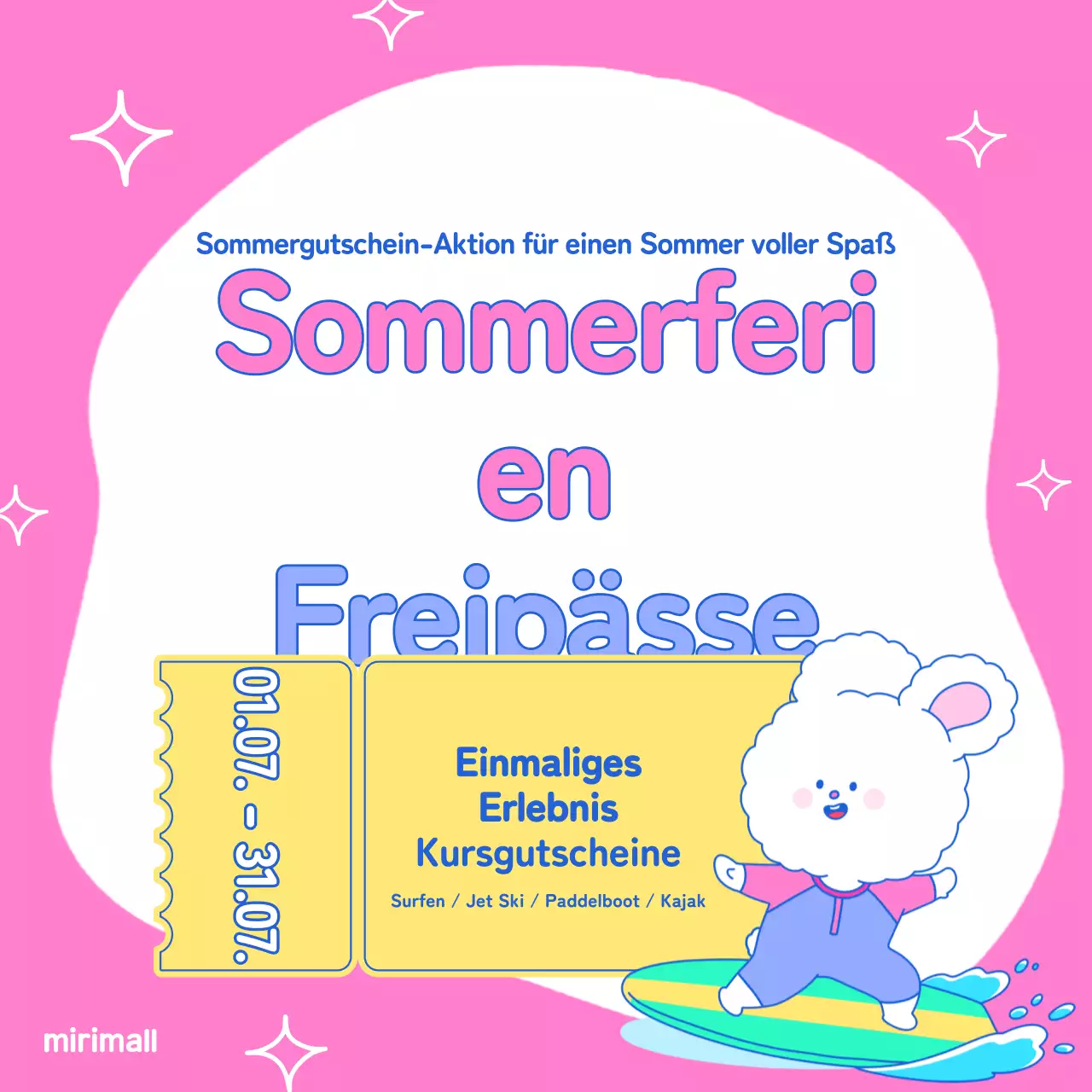 Pop-Art-Anzeige für Sommerveranstaltungen in Chartreuse und Hellblau