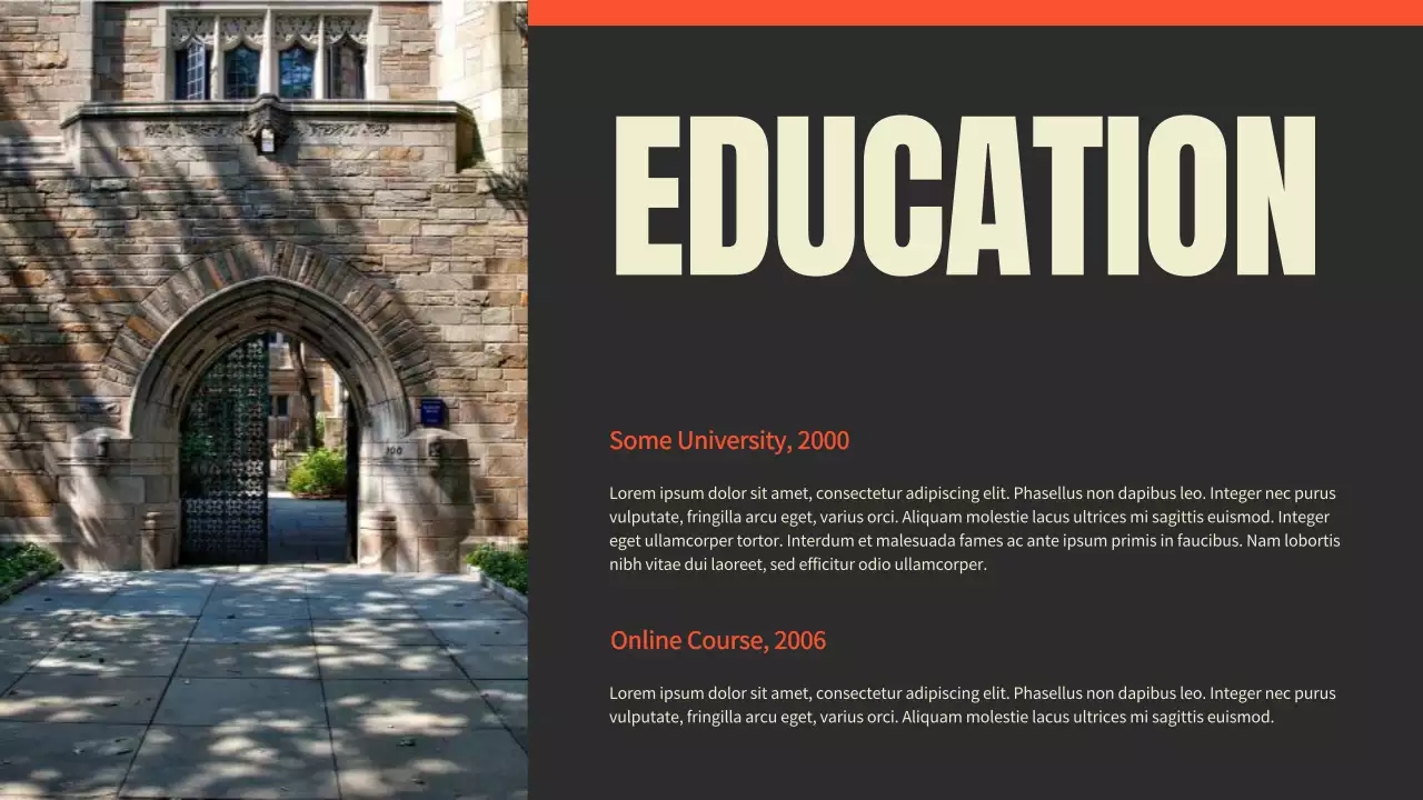 Black Modern Portfolio Resume Presentation