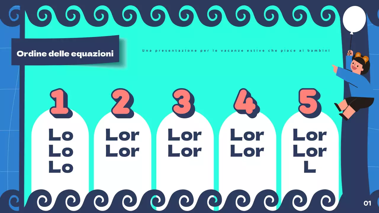 Presentazione delle vacanze estive in blu navy e menta