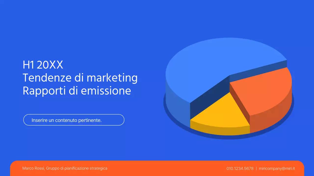 Tendenze di marketing semplici in blu e arancione Carta dei problemi