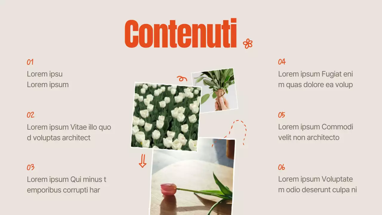 Fiori estivi arancioni e avorio spiegati