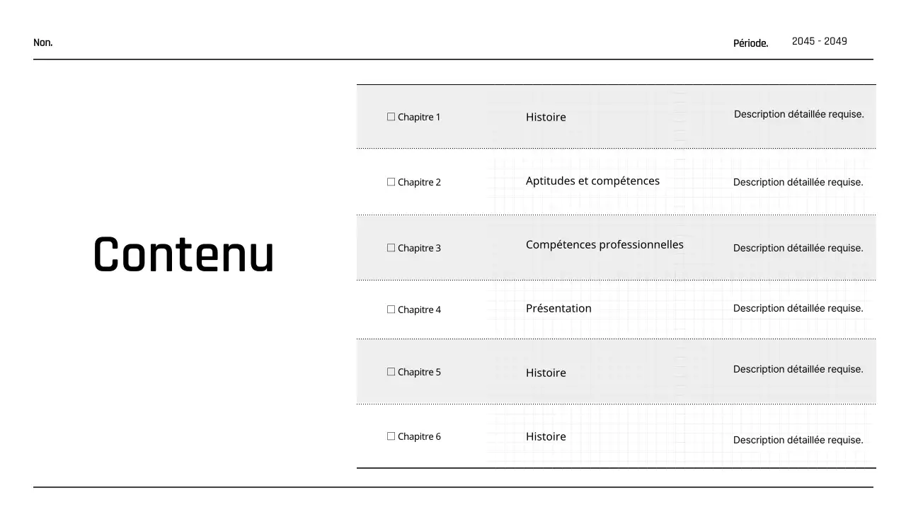 Portefeuille imprimable simple de type agenda en noir et blanc