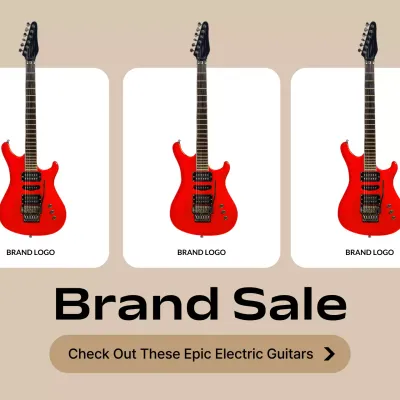 Red Trendy Guitars Promotion Social Media Post