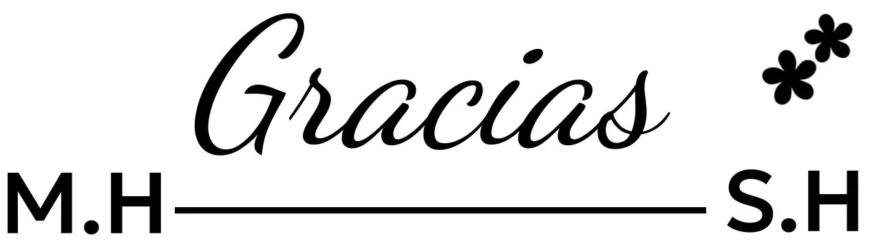 Un colorido detalle de boda con ilustraciones florales, letra manuscrita y líneas.