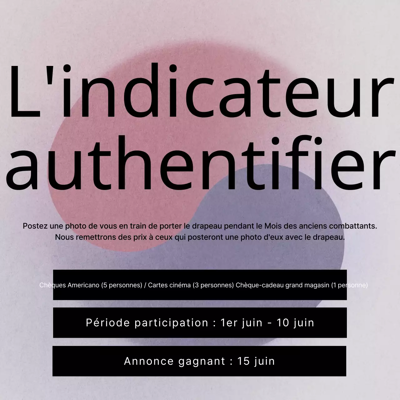 Annonce des événements patriotiques traditionnels rouge et bleu