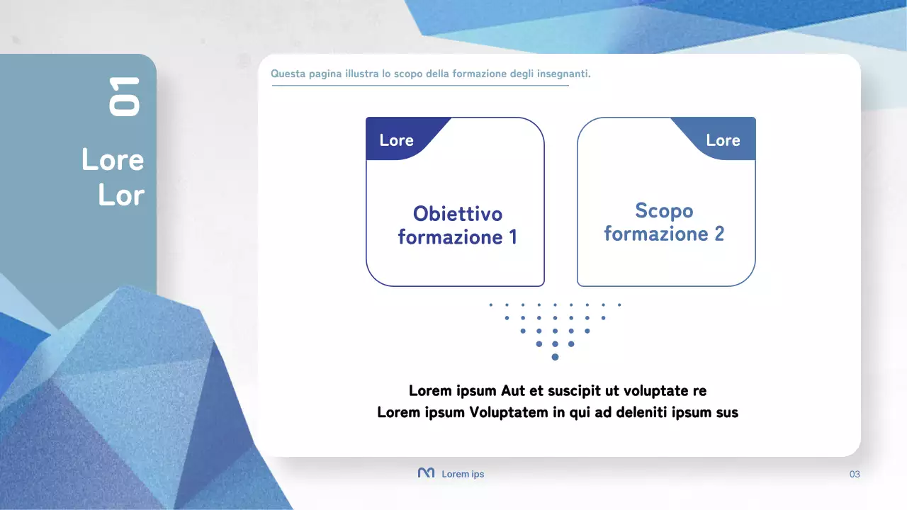 Semplice presentazione per la formazione degli insegnanti in bianco e blu